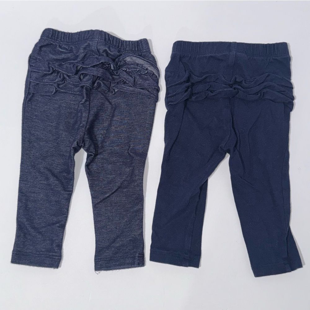 Old Navy size 6-12 months blue ruffle Leggings